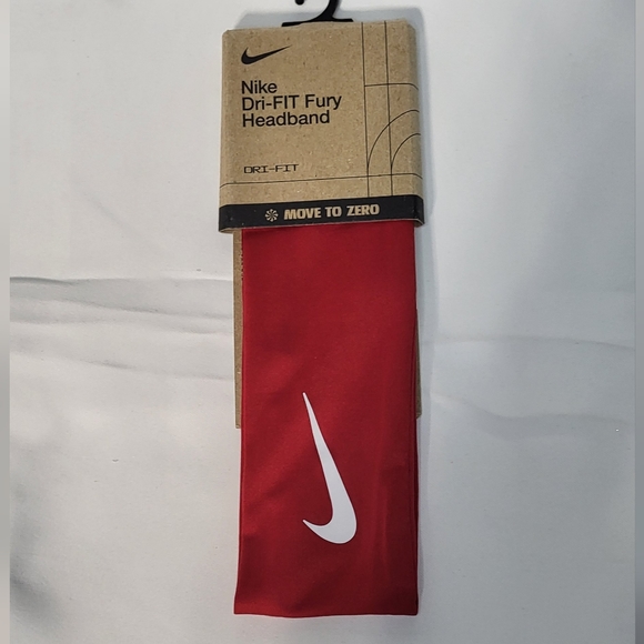 Nike NIP Unisex Red Dri-Fit Fury Headband One Size Fits Most - Picture 2 of 6